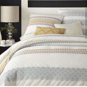 NWT West Elm Coyuchi Organic Dobby Queen Duvet Set